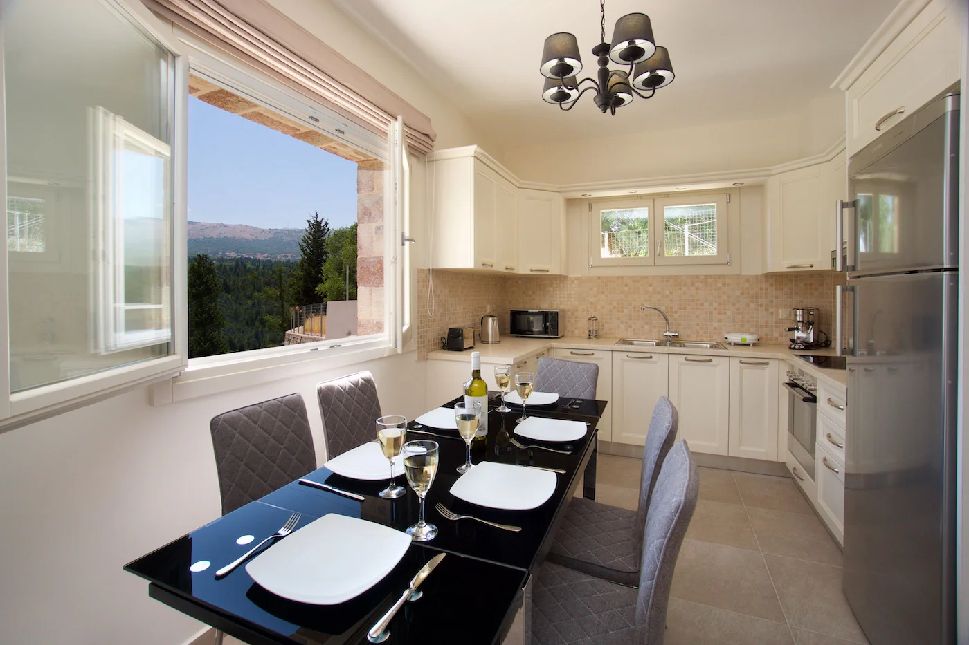 Villa Miranda modern kitchen with fully equipped appliances, Agia Efimia